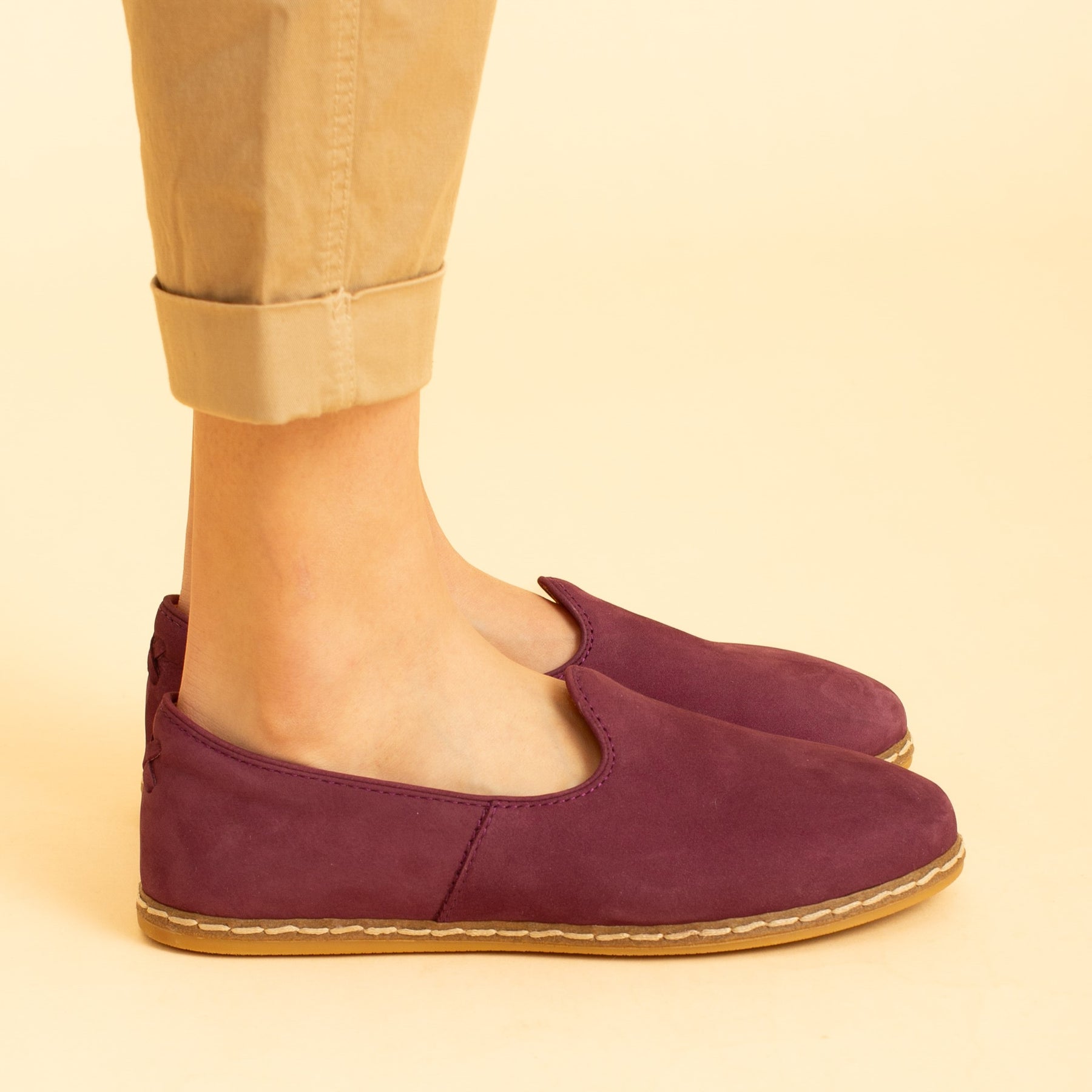 Purple Suede Slip On Shoes - Charix Shoes