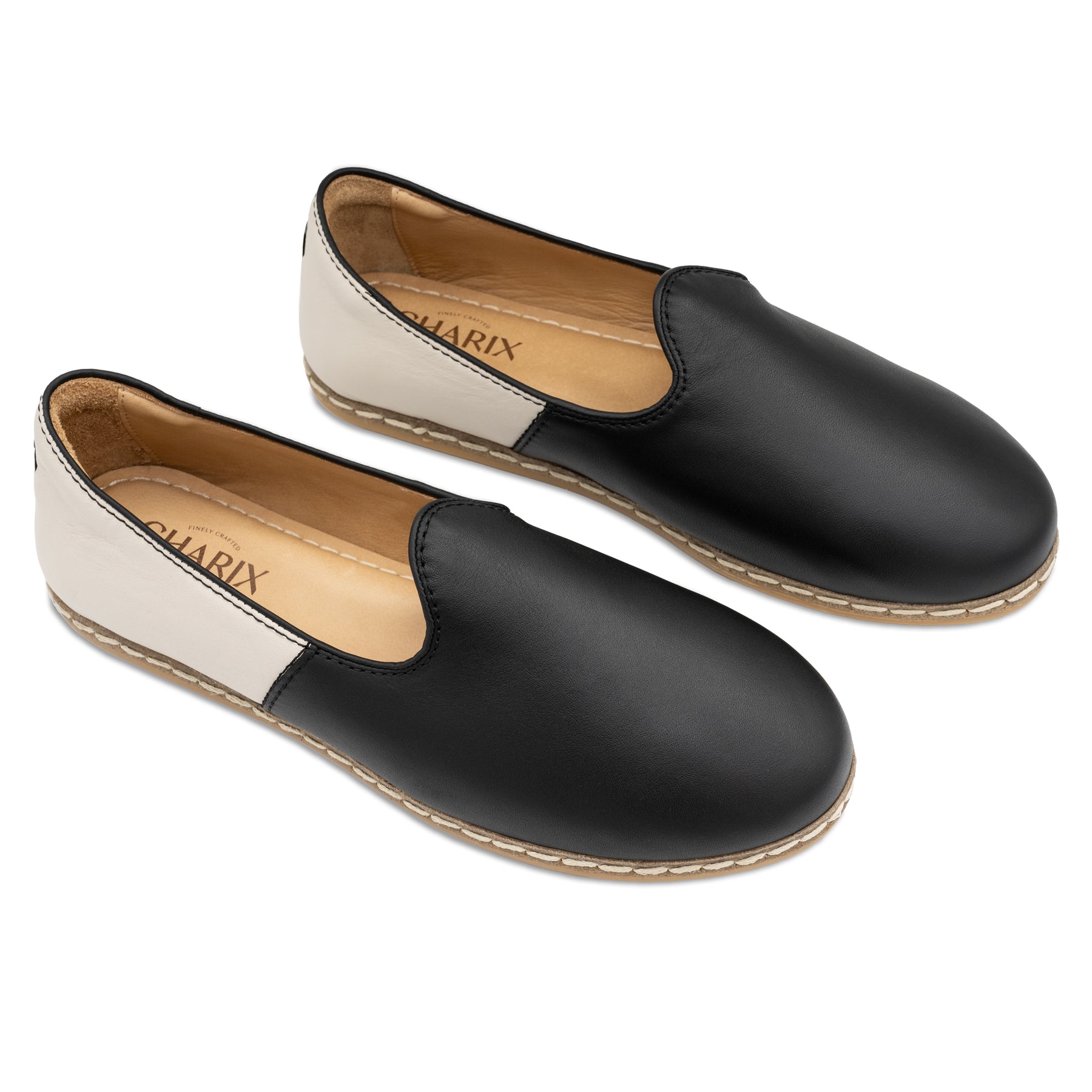 Black & White Slip Ons for Men - Charix Shoes