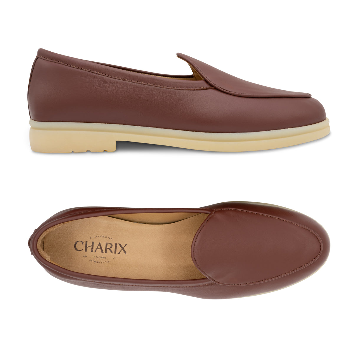Cognac Loafers - Charix Shoes