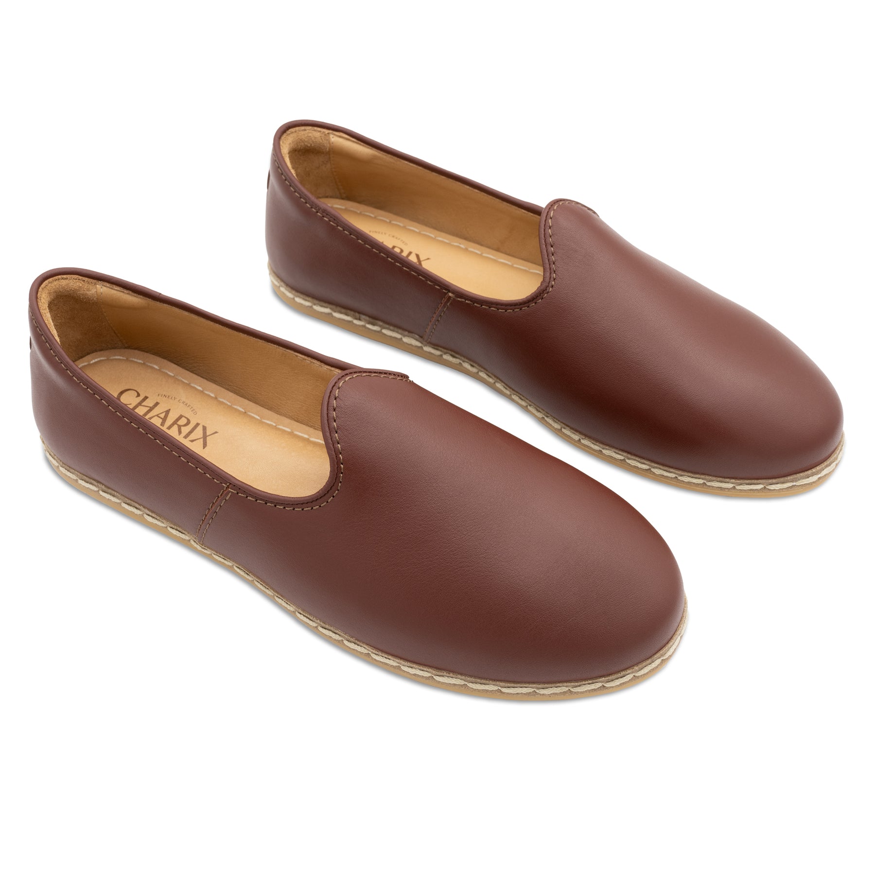 Cognac Slip Ons for Men - Charix Shoes