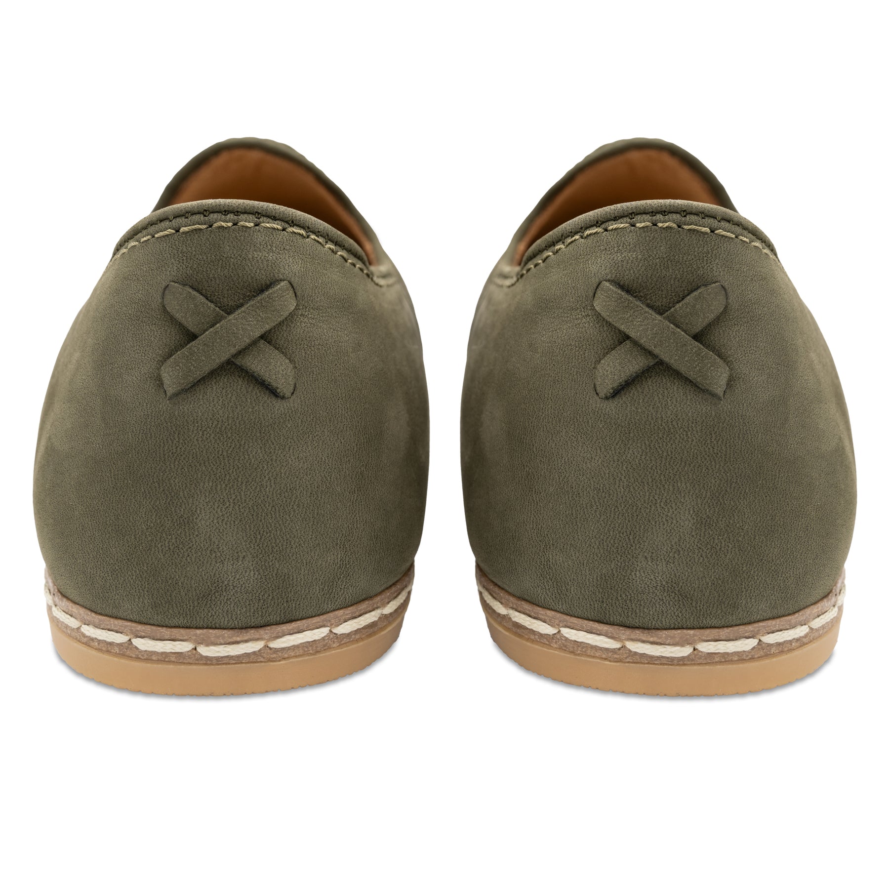 Olive Suede Slip Ons for Men - Charix Shoes