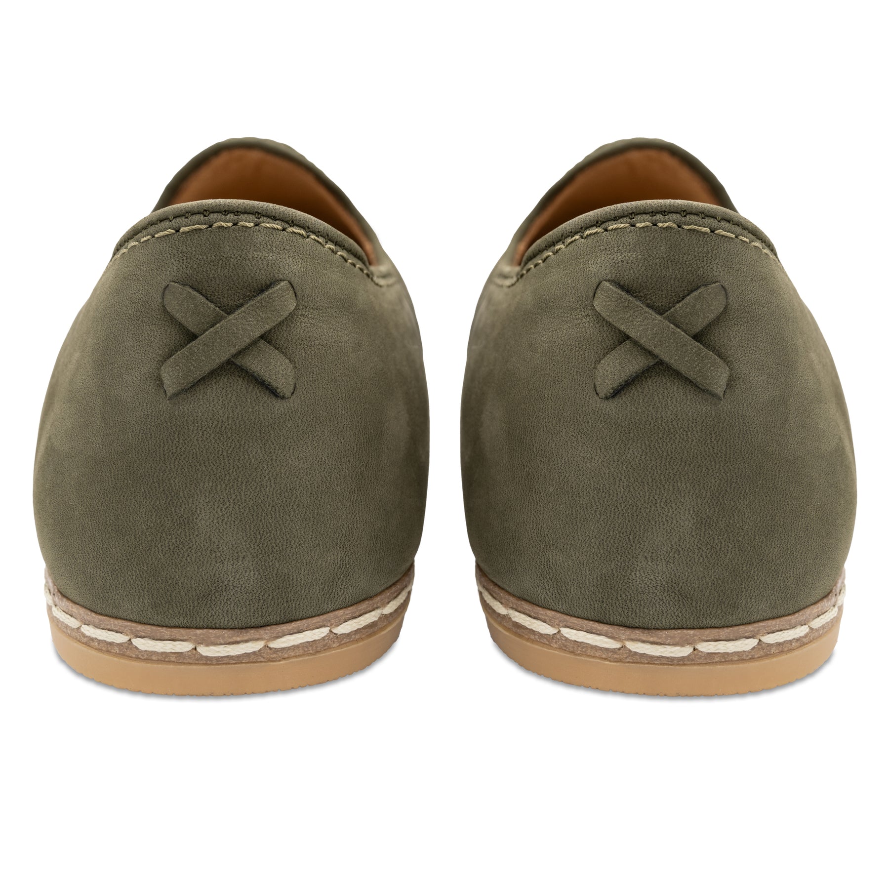 Olive Suede Slip Ons for Men - Charix Shoes