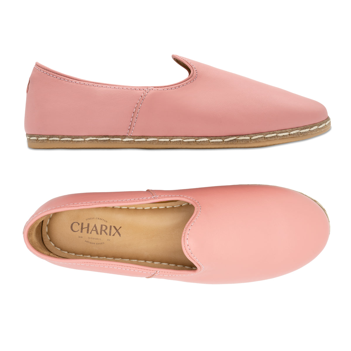 Vintage Pink Slip On Shoes - Charix Shoes