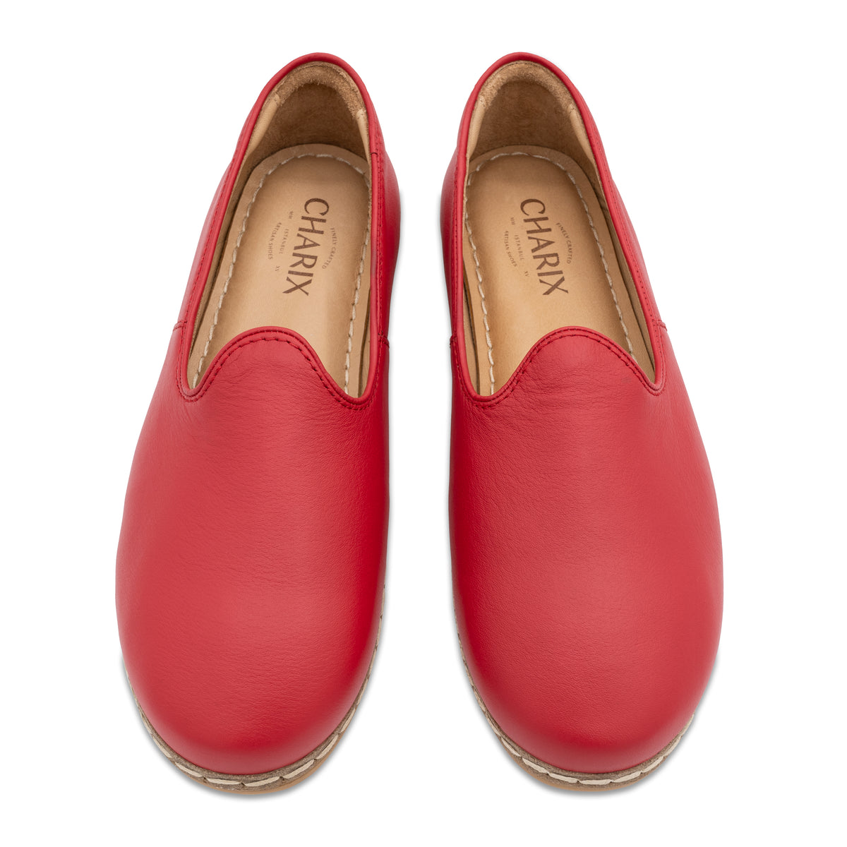 Red Slip On Shoes - Charix Shoes