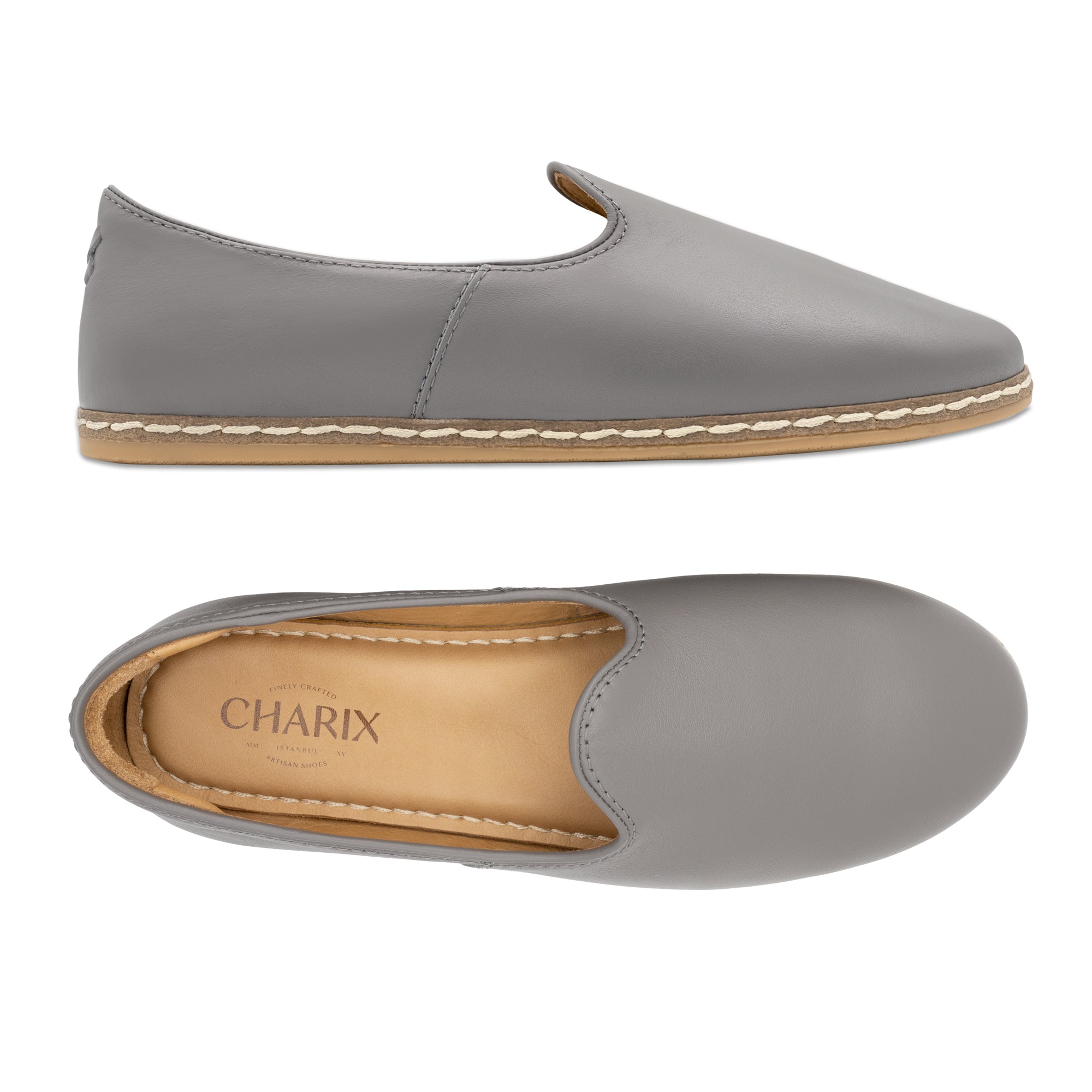 Ultimate Gray Slip On Shoes - Charix Shoes