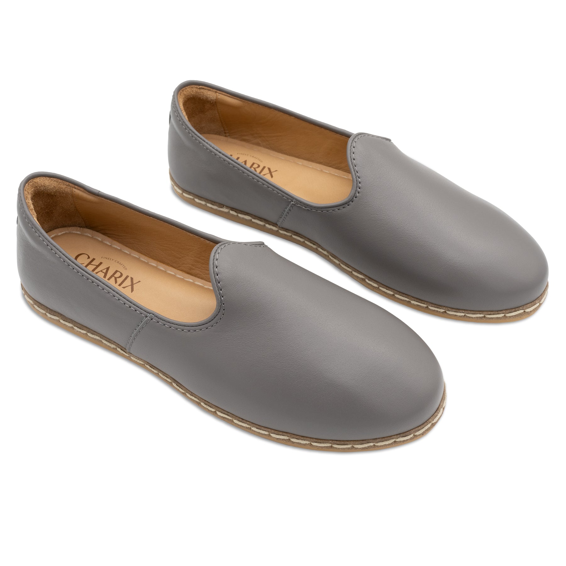 Ultimate Gray Slip On Shoes - Charix Shoes