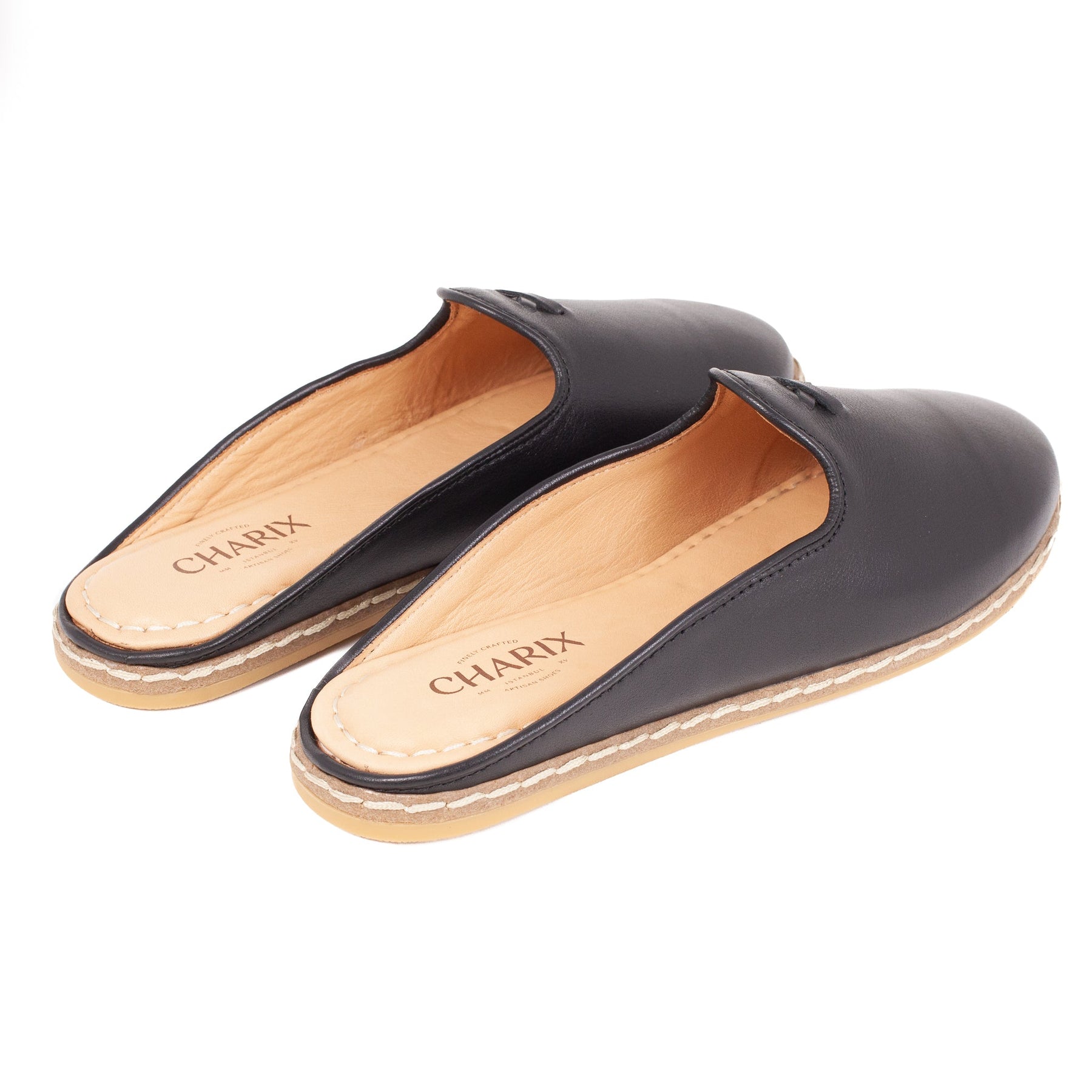 Black Mules - Men's - Charix Shoes