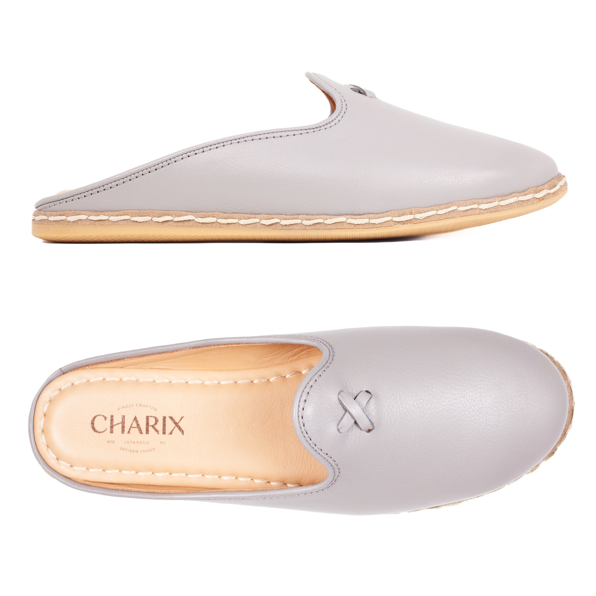 Ultimate Gray Mules - Women's - Charix Shoes