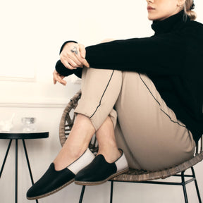 Black & White Slip-On - Charix Shoes