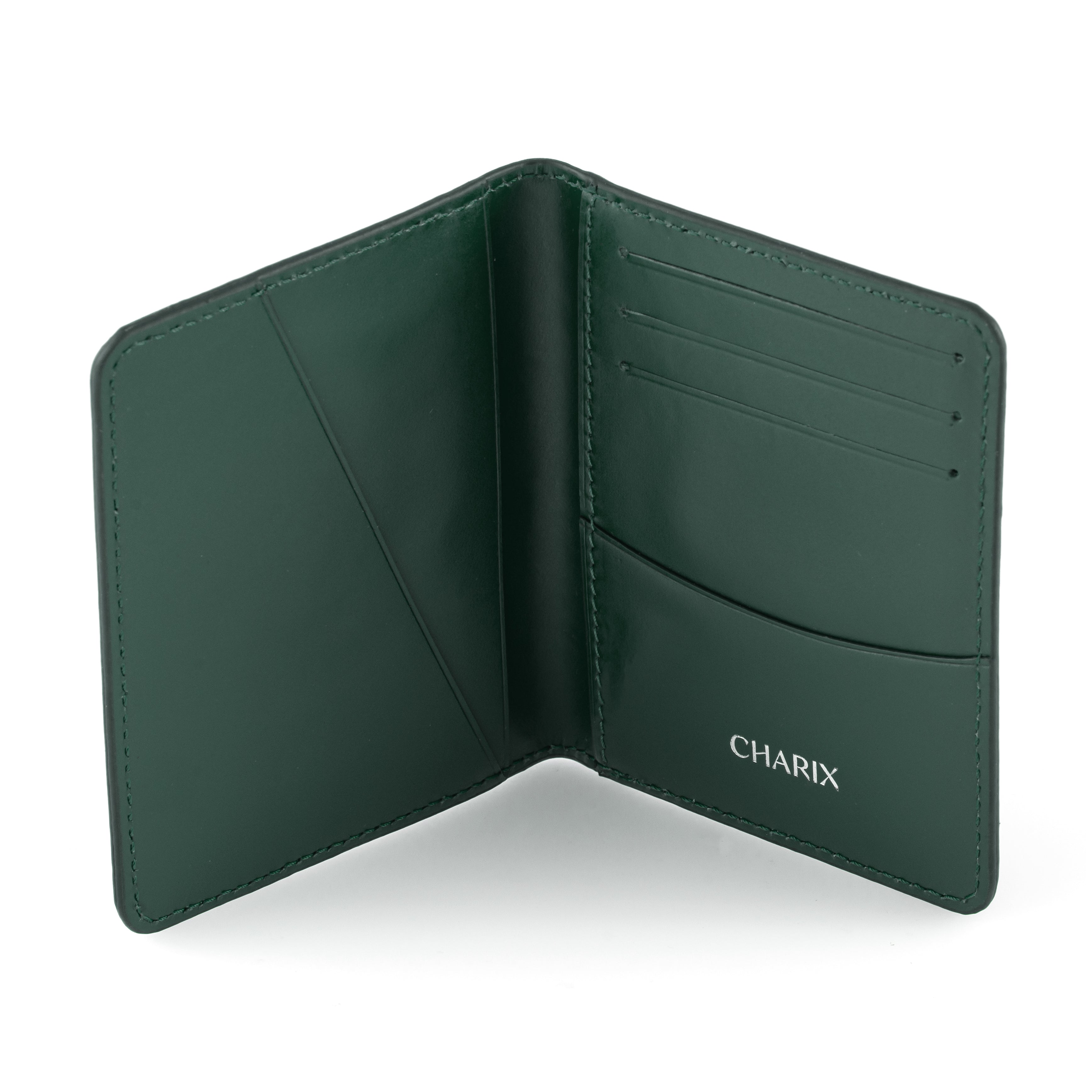 Hunter Green Bifold Minimalist Wallet - Charix Shoes