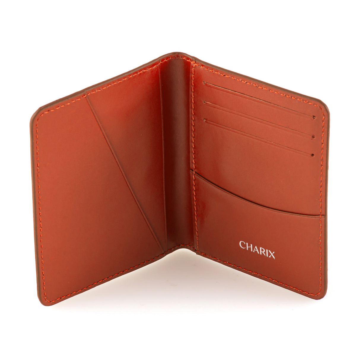 Orange Bifold Minimalist Wallet - Charix Shoes