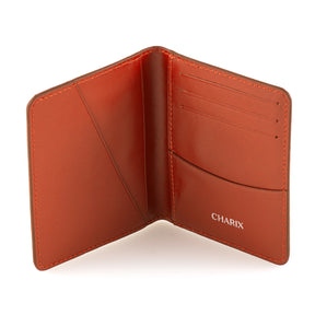 Orange Bifold Minimalist Wallet - Charix Shoes