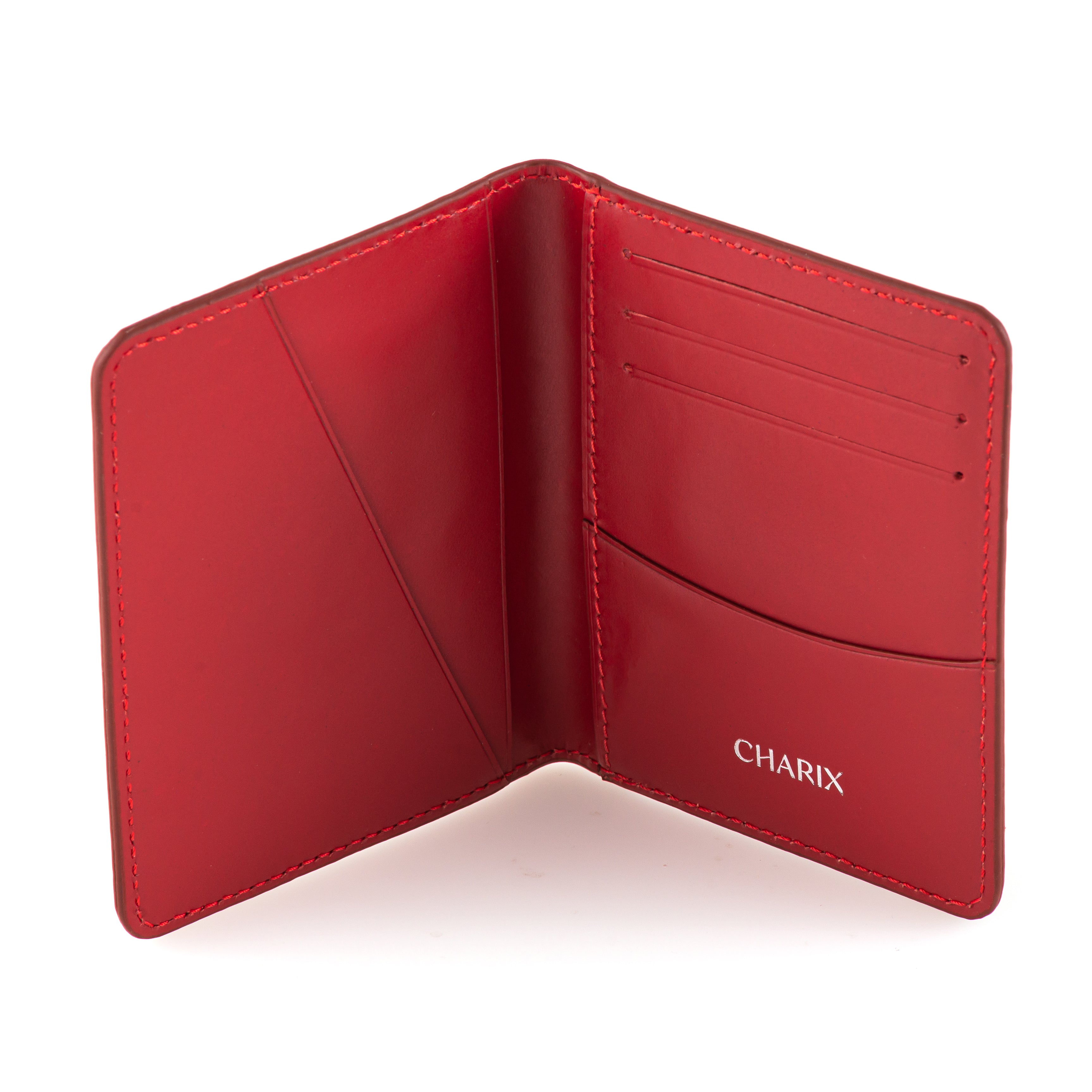 Red Bifold Minimalist Wallet