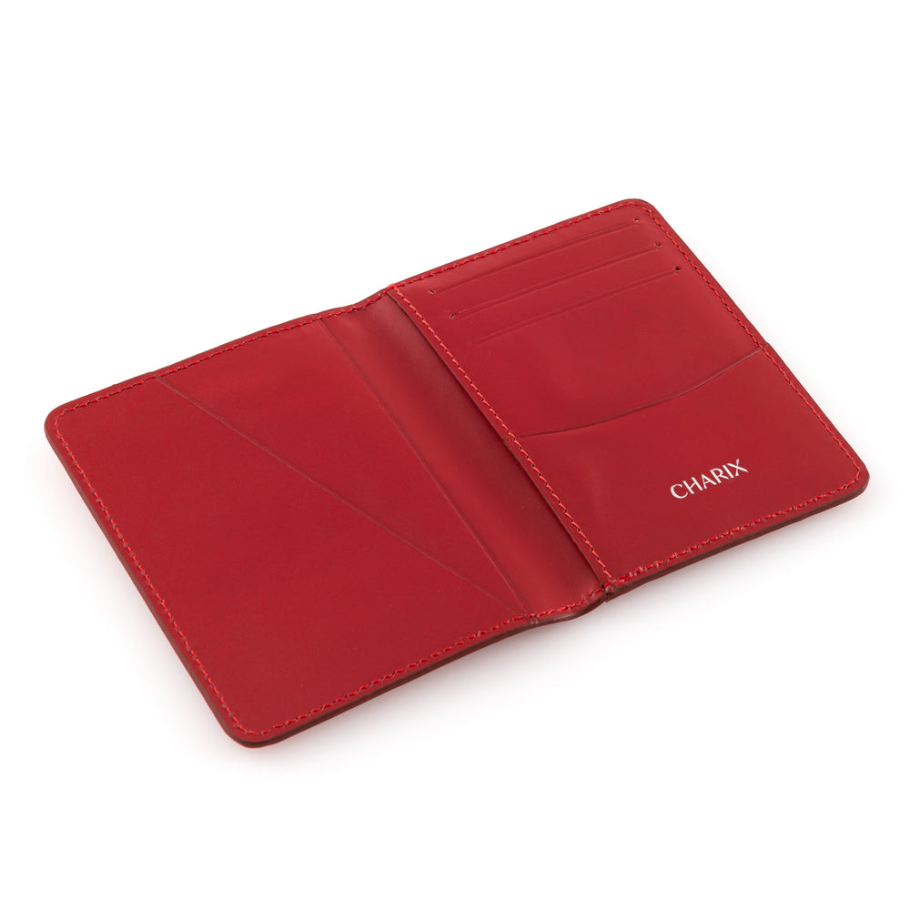 Red Bifold Minimalist Wallet