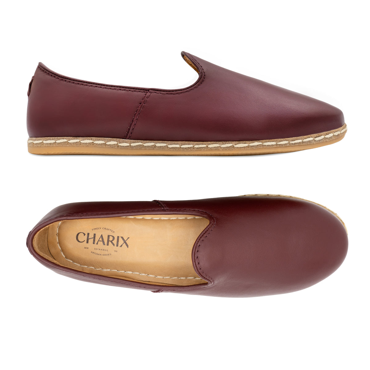 Bordeaux Slip Ons for Men - Charix Shoes