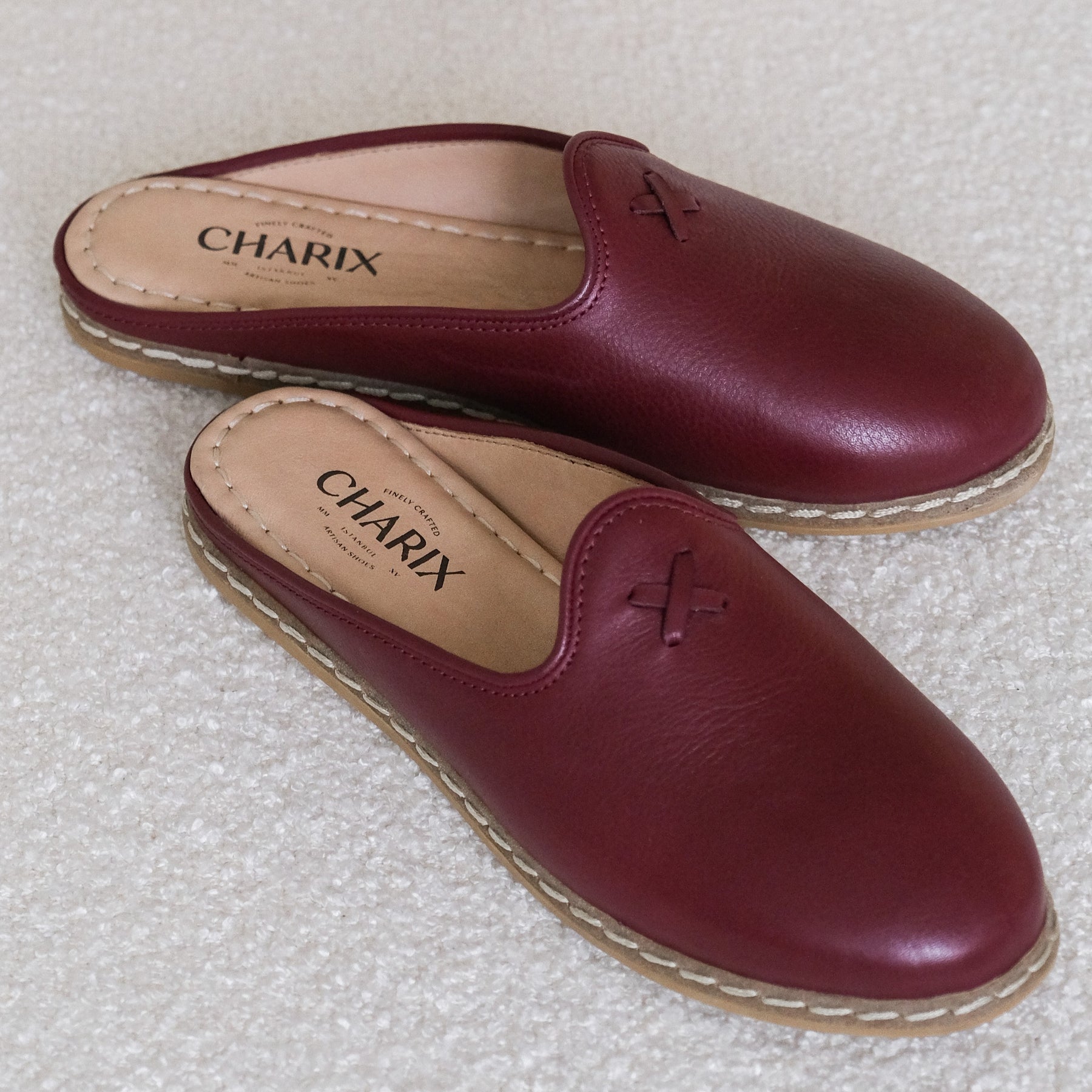 Bordeaux Mule Shoes - Charix Shoes
