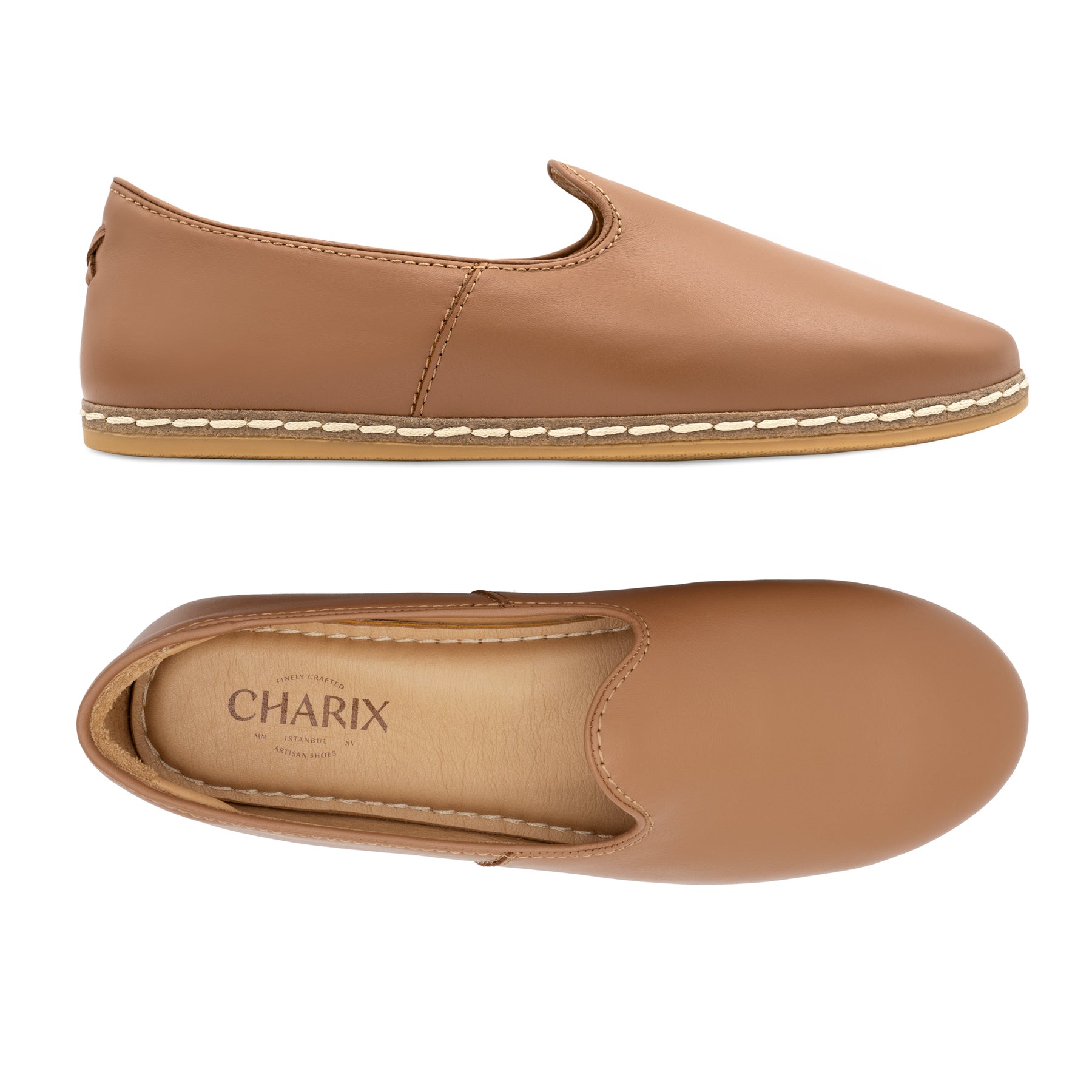 Camel Slip On Shoes - Charix Shoes