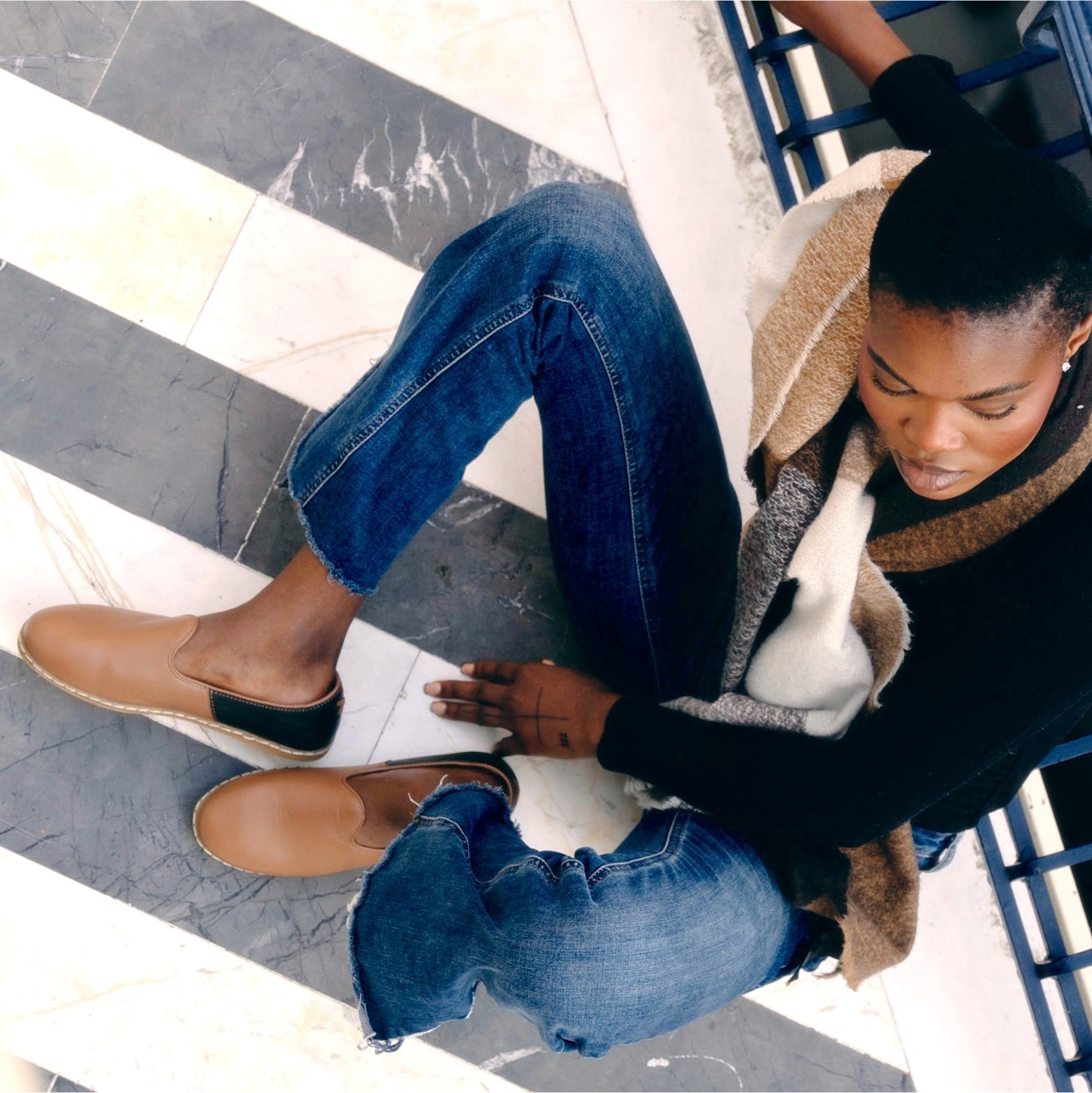 Camel Black Slip-On - Charix Shoes