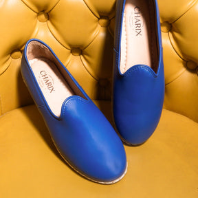 Cobalt Blue Slip On Shoes - Charix Shoes