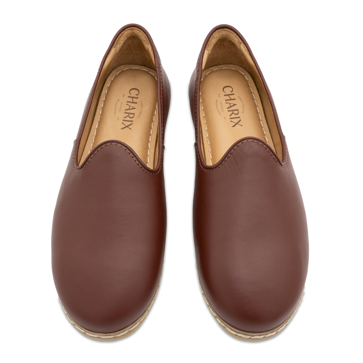 Cognac Slip On Shoes - Charix Shoes