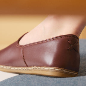 Cognac Slip On Shoes - Charix Shoes