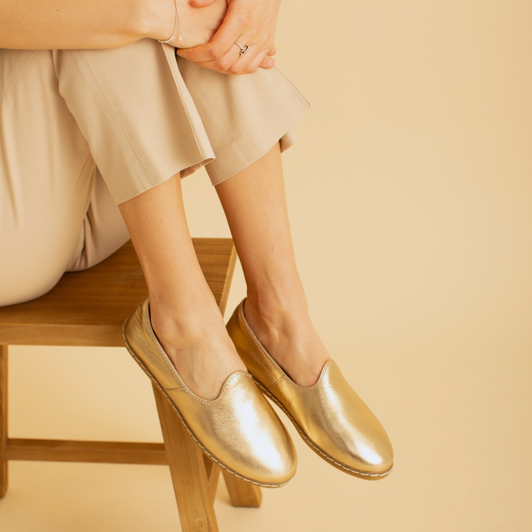Gold Slip-On - Charix Shoes