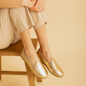 Gold Slip-On - Charix Shoes