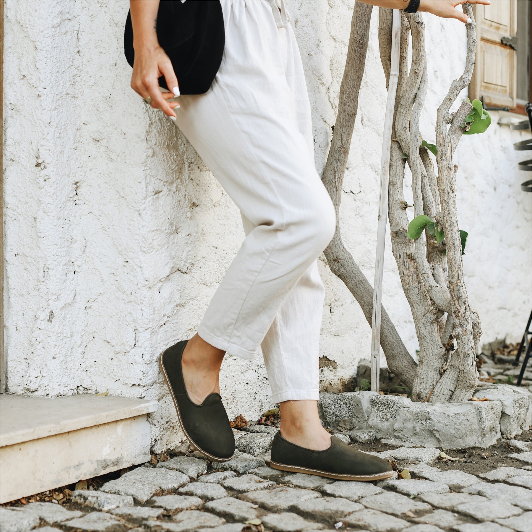 Graphite Nubuck Slip-On - Charix Shoes