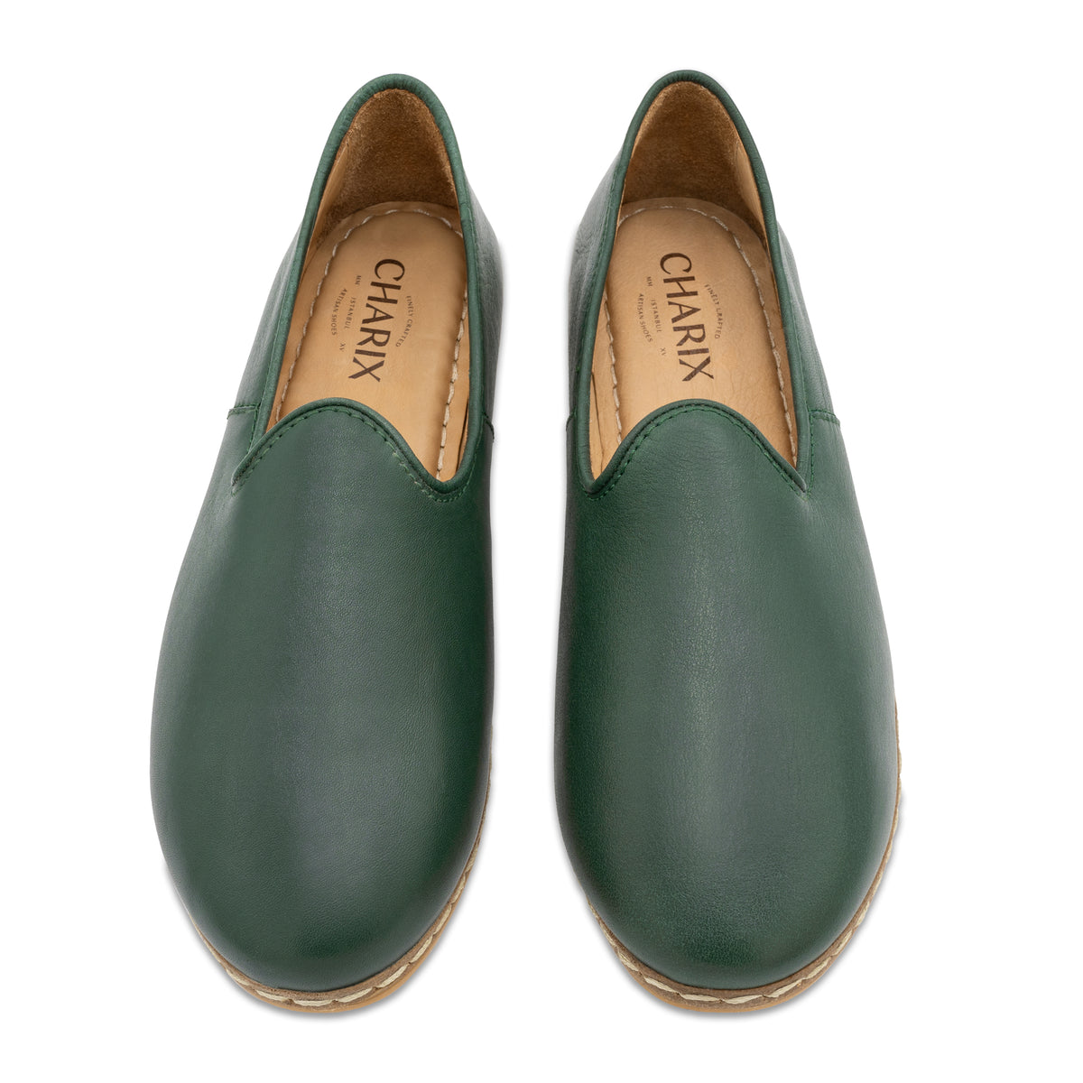 Hunter Green Slip Ons for Men - Charix Shoes