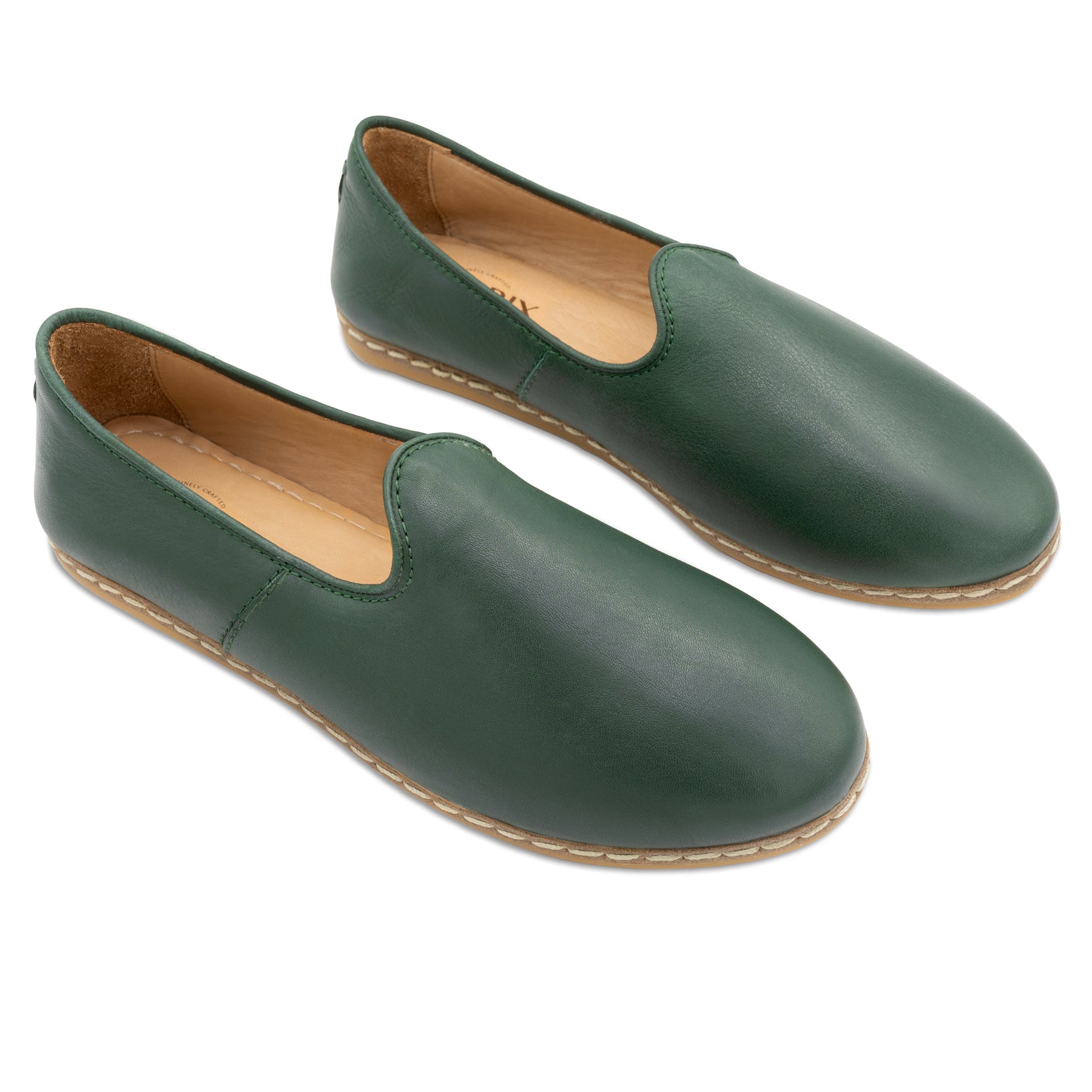 Hunter Green Slip On Shoes - Charix Shoes