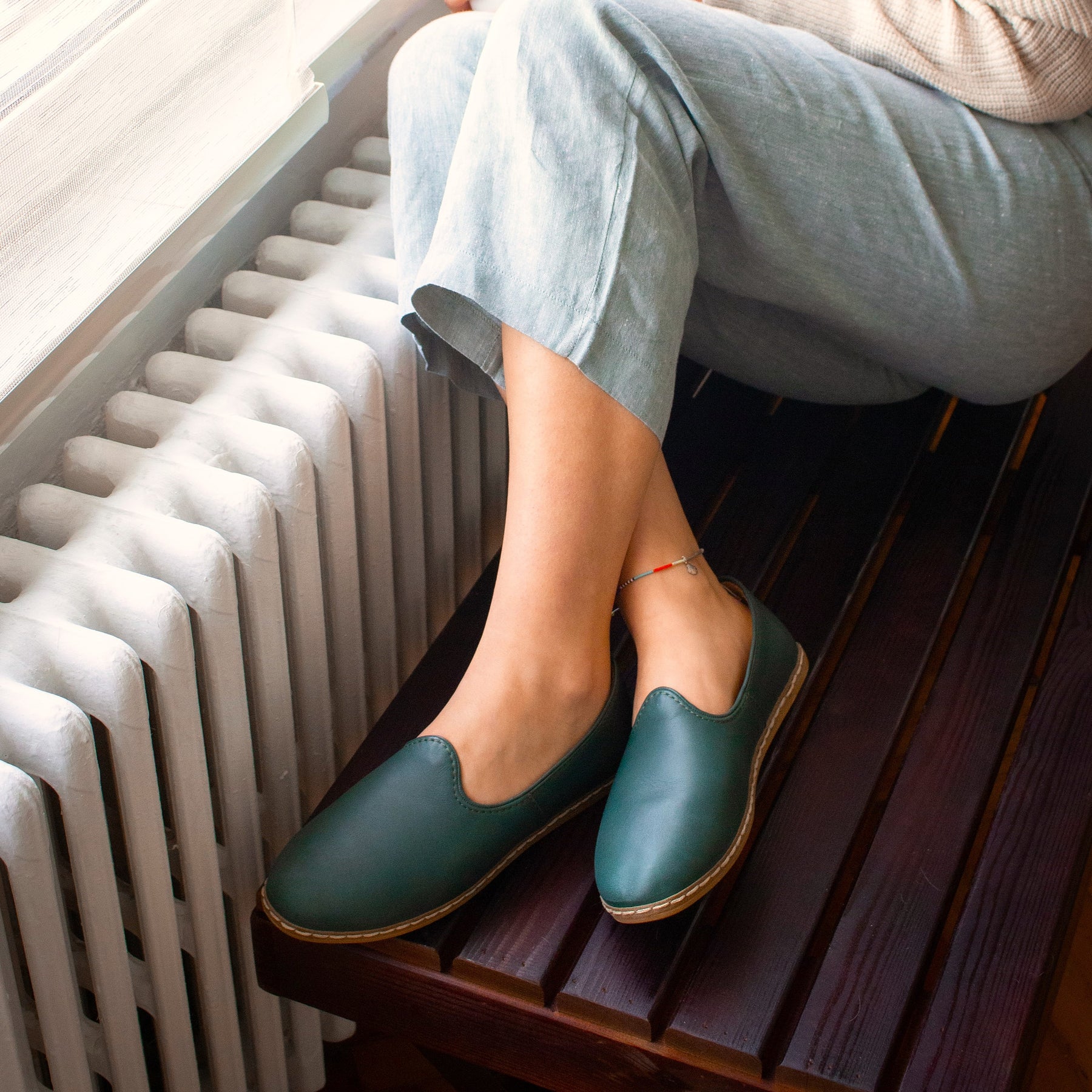 Hunter Green Slip-On - Charix Shoes