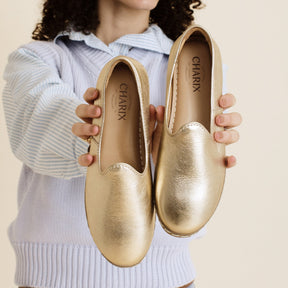Gold Slip-On - Charix Shoes