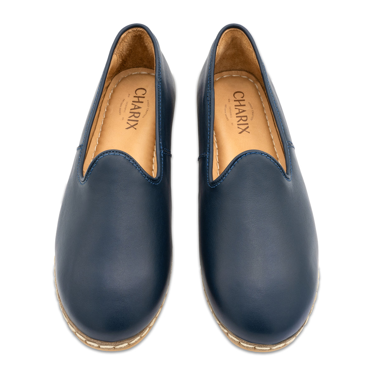 Midnight Blue Slip On Shoes - Charix Shoes
