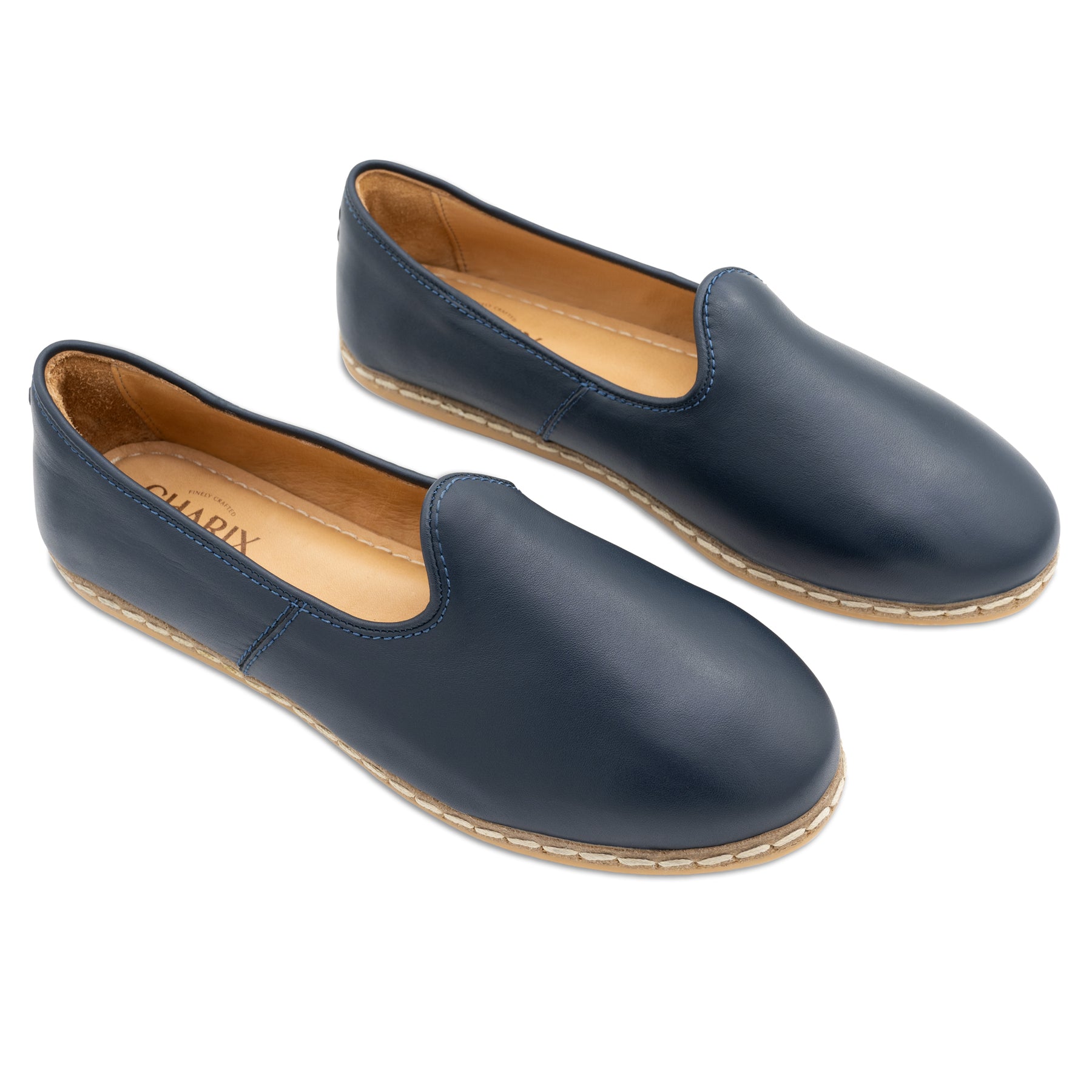 Midnight Blue Slip On Shoes - Charix Shoes