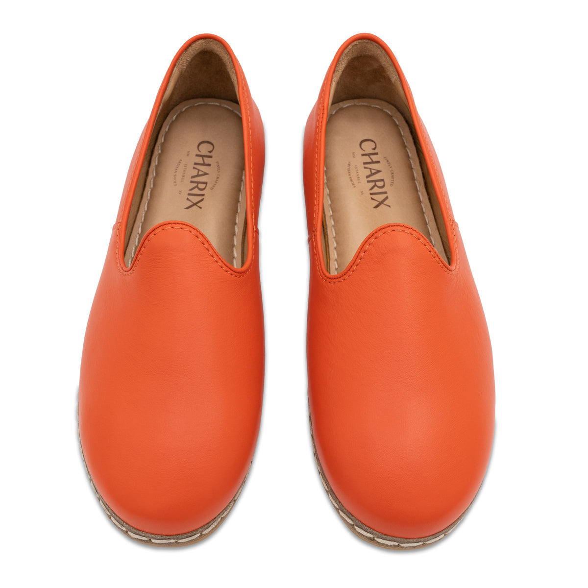 Orange Slip On Shoes