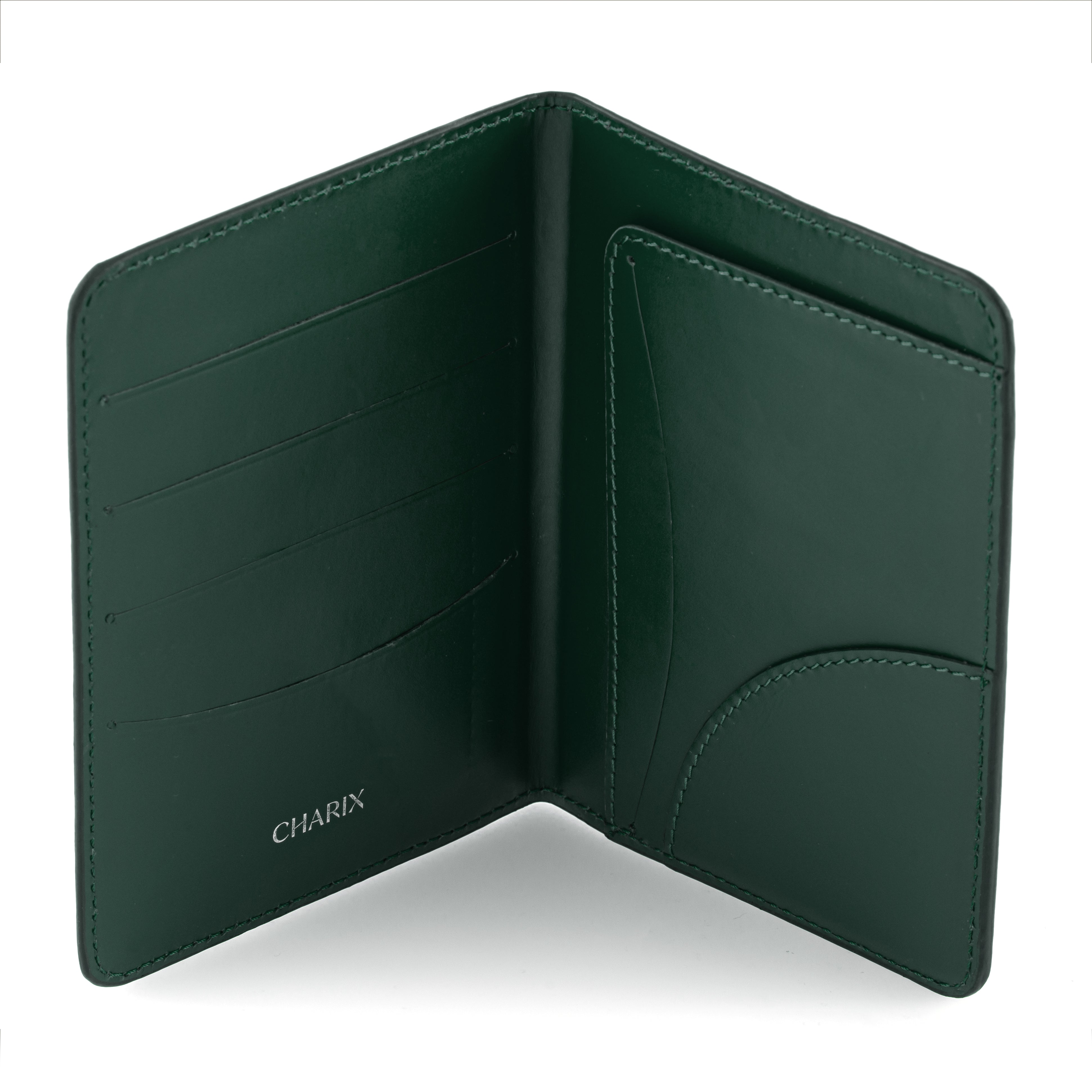Hunter Green Passport Holder - Charix Shoes