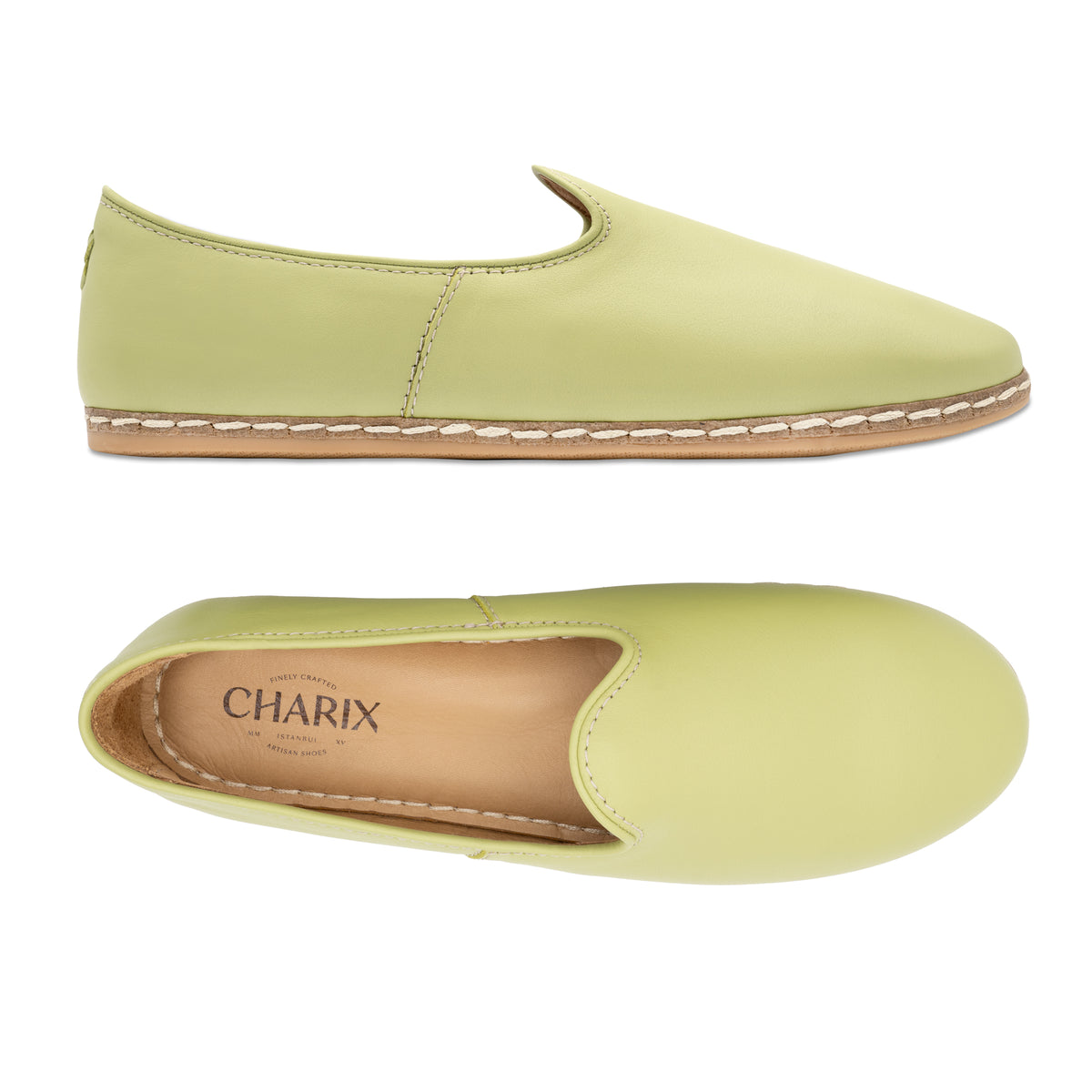 Pistachio Slip Ons for Men - Charix Shoes