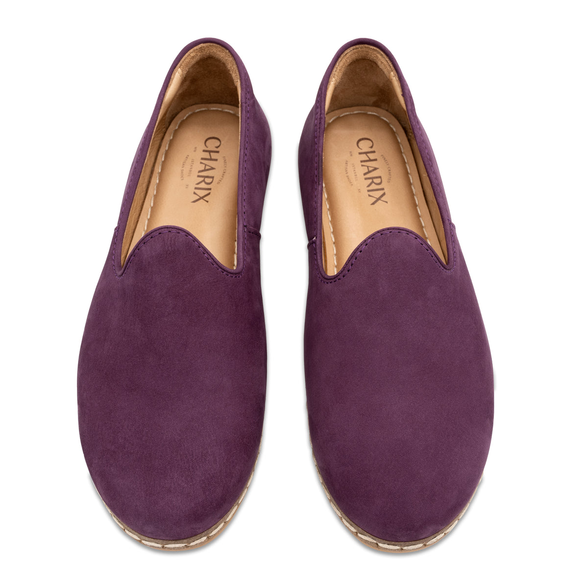 Purple Suede Slip Ons for Men - Charix Shoes