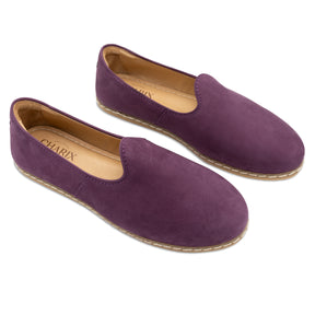 Purple Suede Slip On Shoes - Charix Shoes