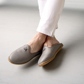 Ultimate Gray Mule Shoes - Charix Shoes