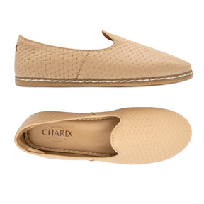 Woven Tan Slip On Shoes - Charix Shoes