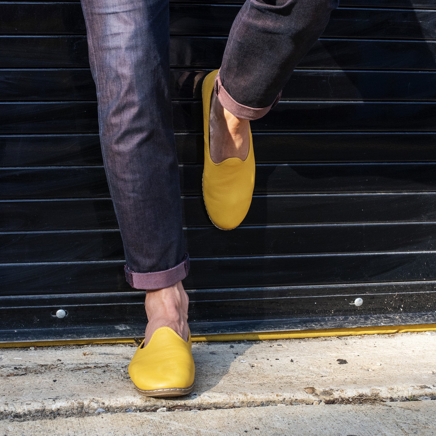 Yellow Slip Ons for Men - Charix Shoes