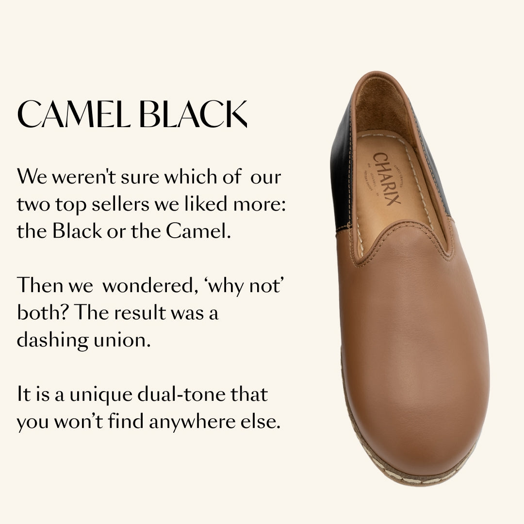 Camel Black Slip-On - Charix Shoes