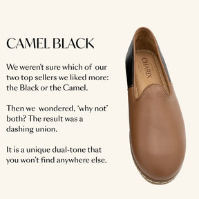 Camel Black Slip-On - Charix Shoes