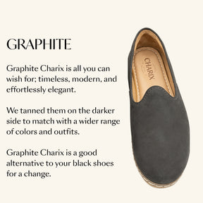 Graphite Nubuck Slip-On - Charix Shoes