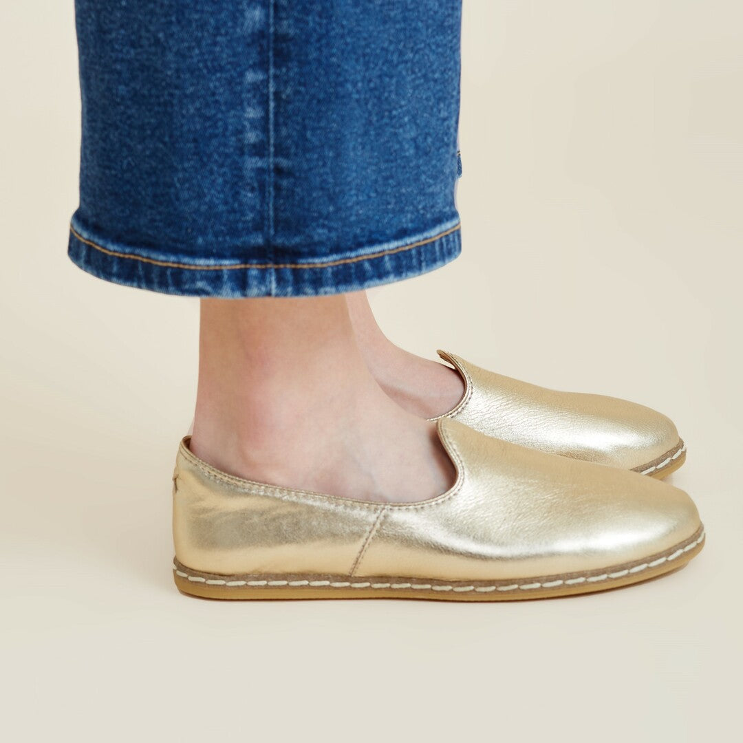 Gold Slip-On - Charix Shoes