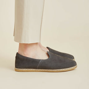 Graphite Nubuck Slip-On - Charix Shoes