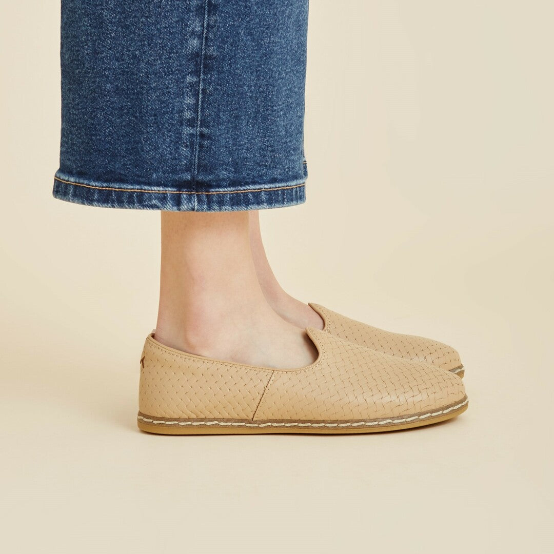 Woven Tan Slip-On - Charix Shoes