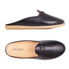 Black Mules - Men's - Charix Shoes