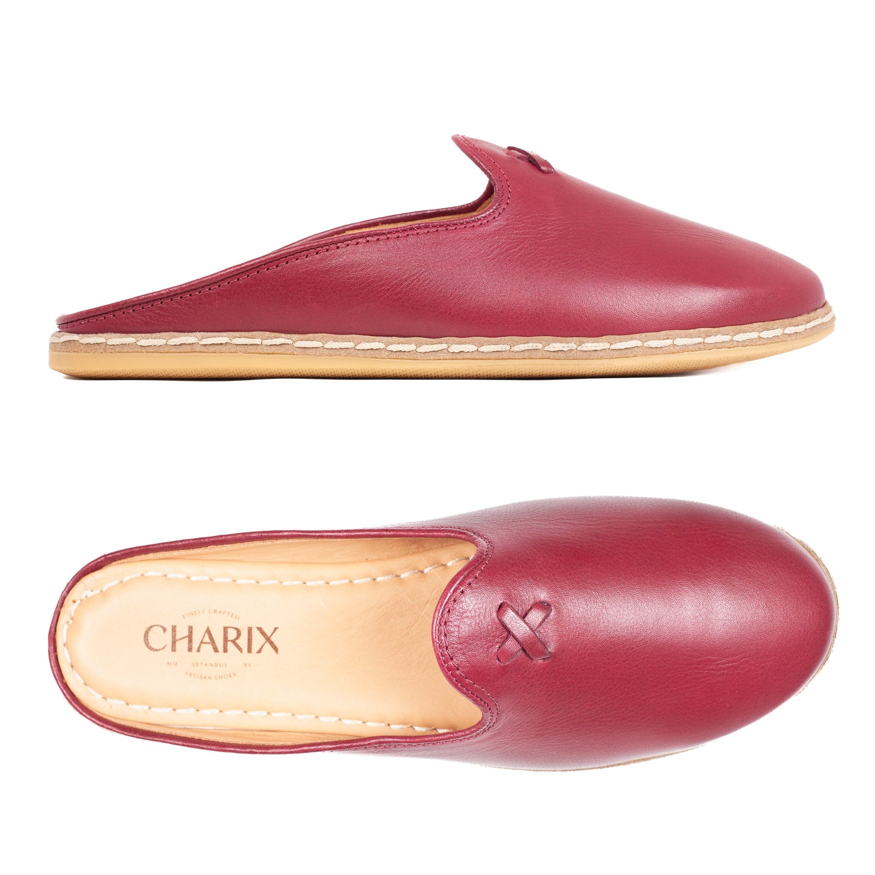 Bordeaux Mules - Men's - Charix Shoes
